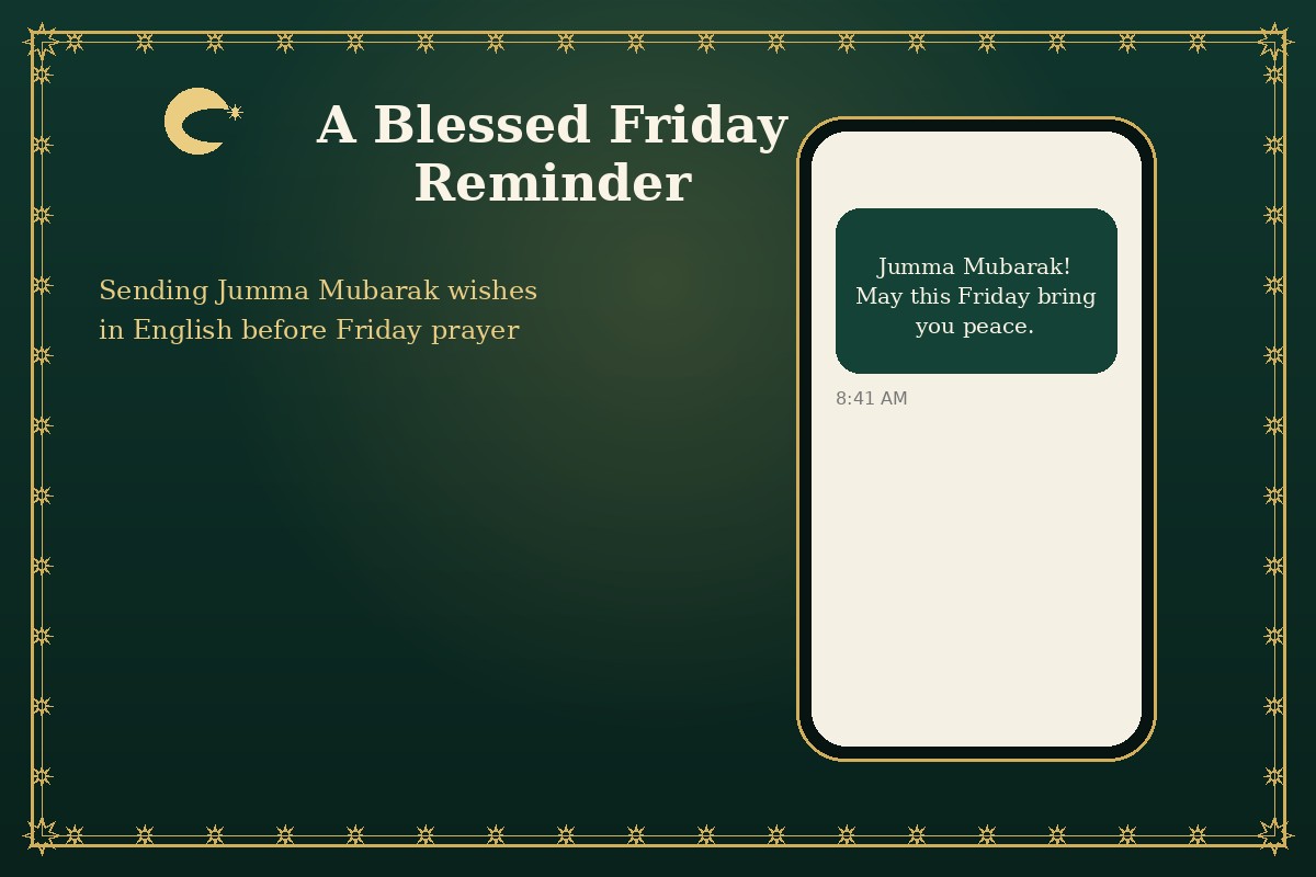 Sending Jumma Mubarak wishes in English before Friday prayer
