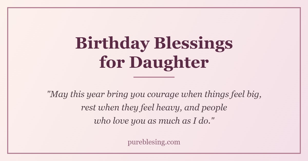 Handwritten style birthday blessings for daughter card with a short blessing from a parent