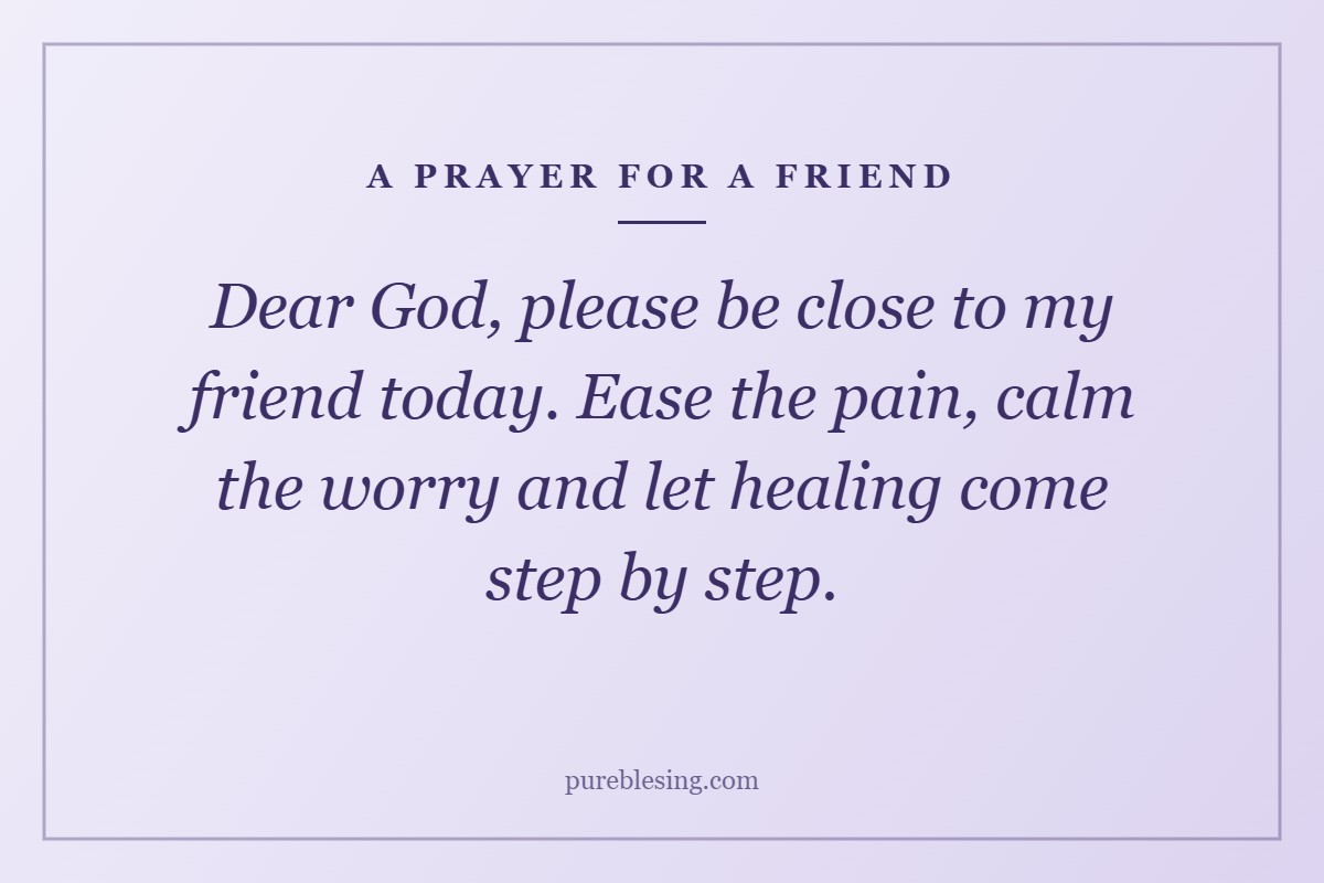 get well soon prayer for a friend on a printable card