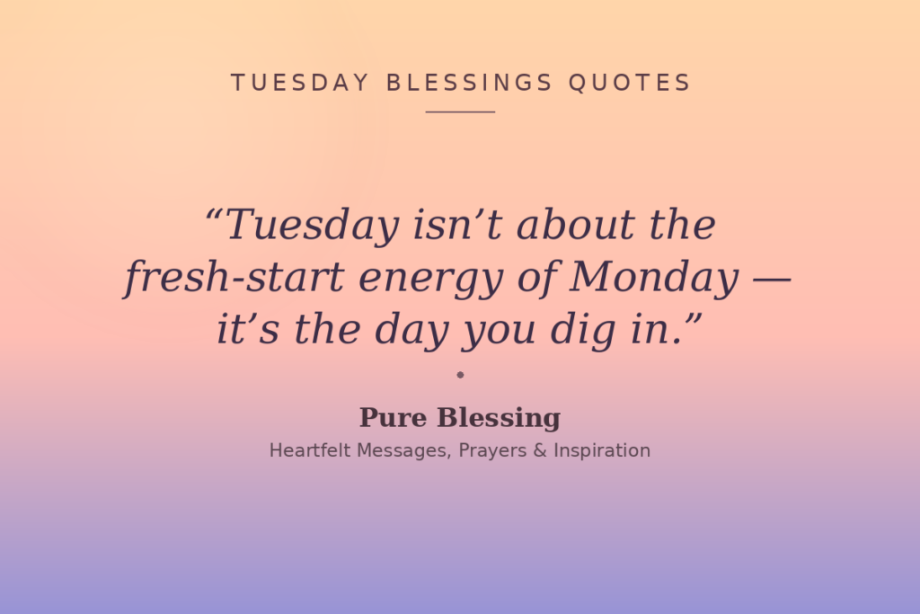 Tuesday blessings quotes card with an inspirational Tuesday blessing message