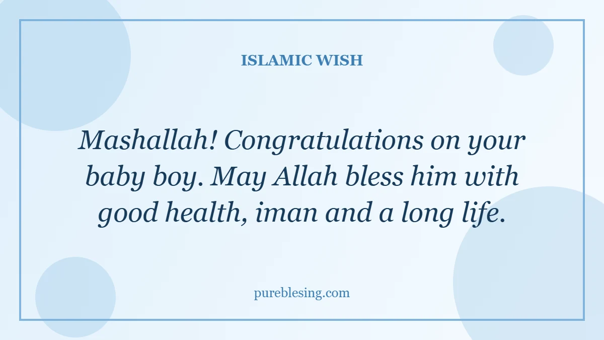 Islamic wishes for new born baby boy in English