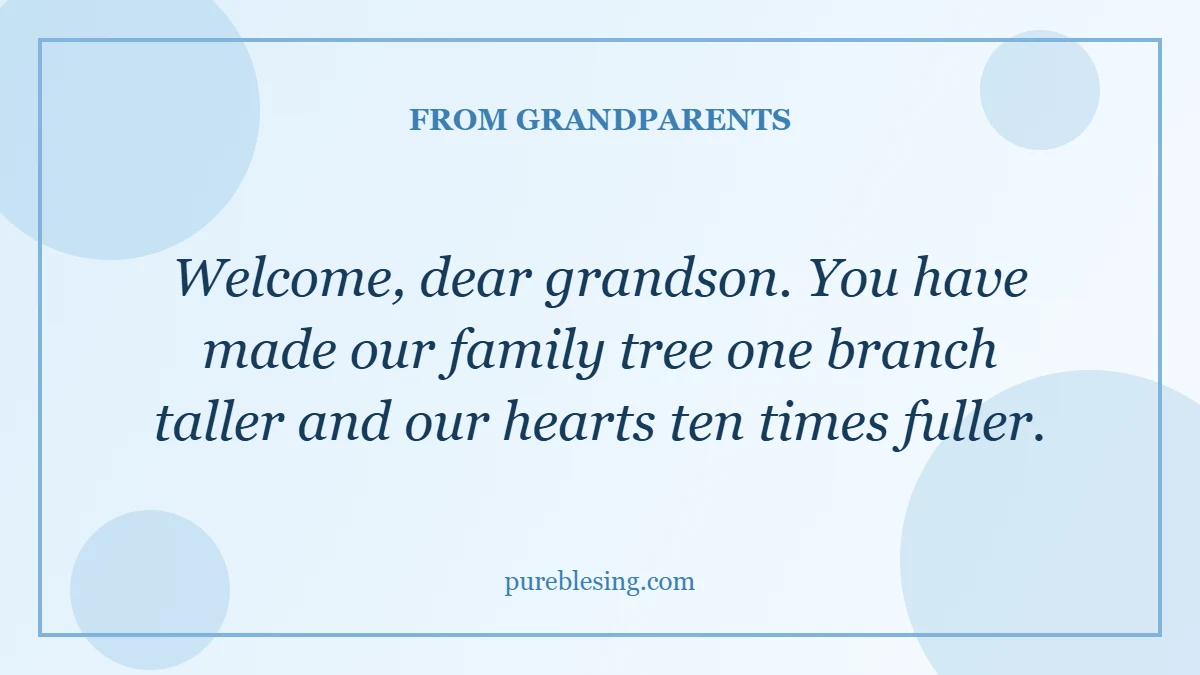 Wishes for new born baby boy from grandparents